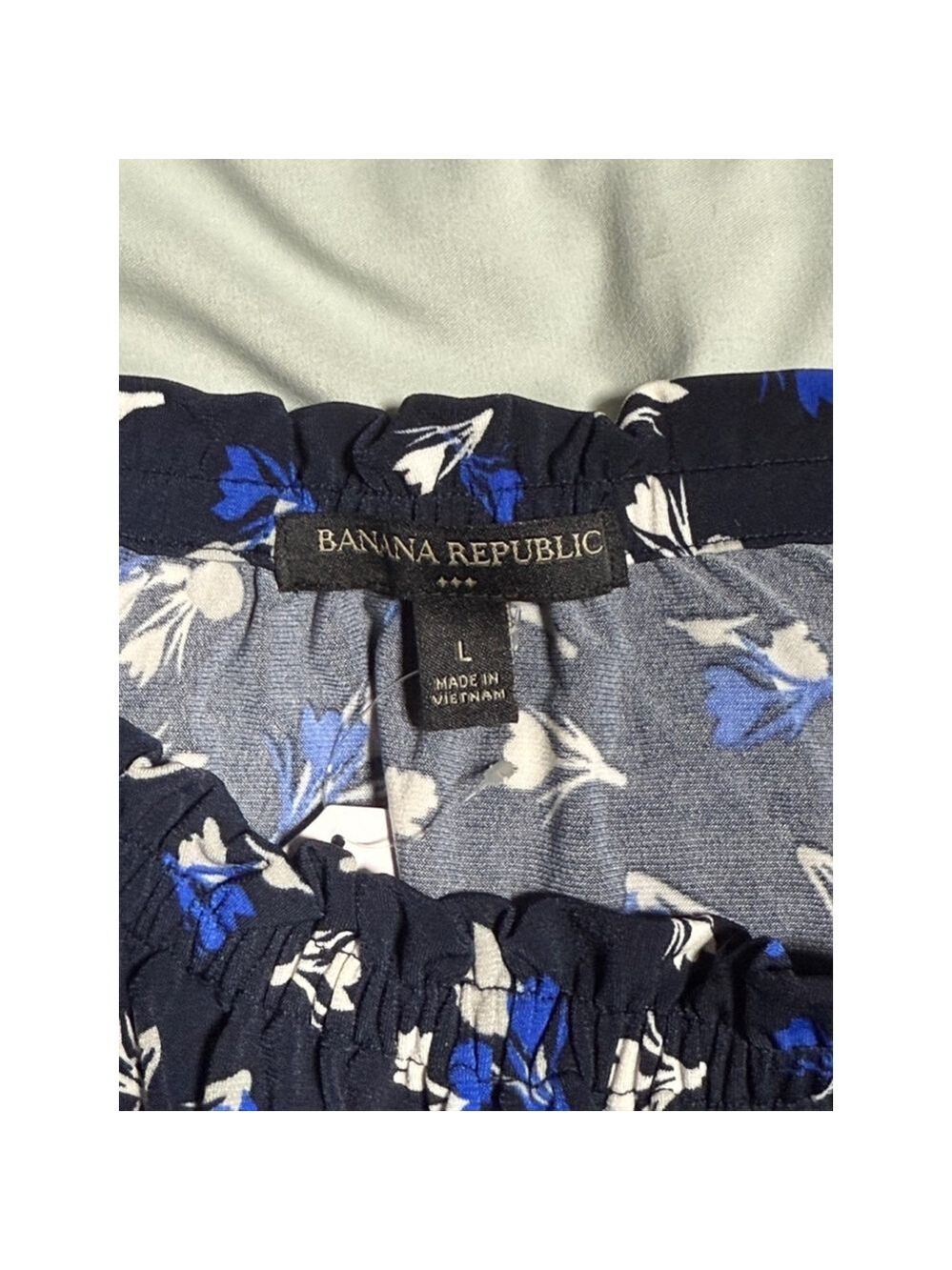 Women's Banana Republic Tank Top Size L Blue Floral - Picture 3 of 4